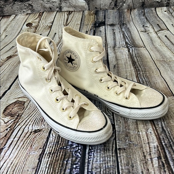Converse Cream High-Top Sneakers and iridescent accents - Picture 2 of 9